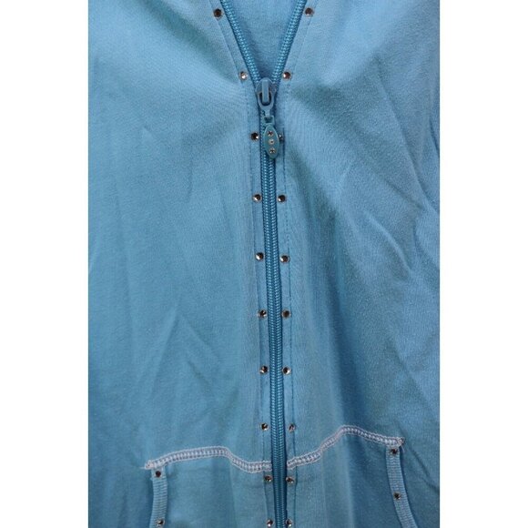 Quaker Factory Hooded Full Zip Cardigan-Rhinestones-Embroidery-Size Large - Picture 5 of 11